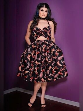 Pinup Couture Renee Dress in Tie Me Up Fetish Print